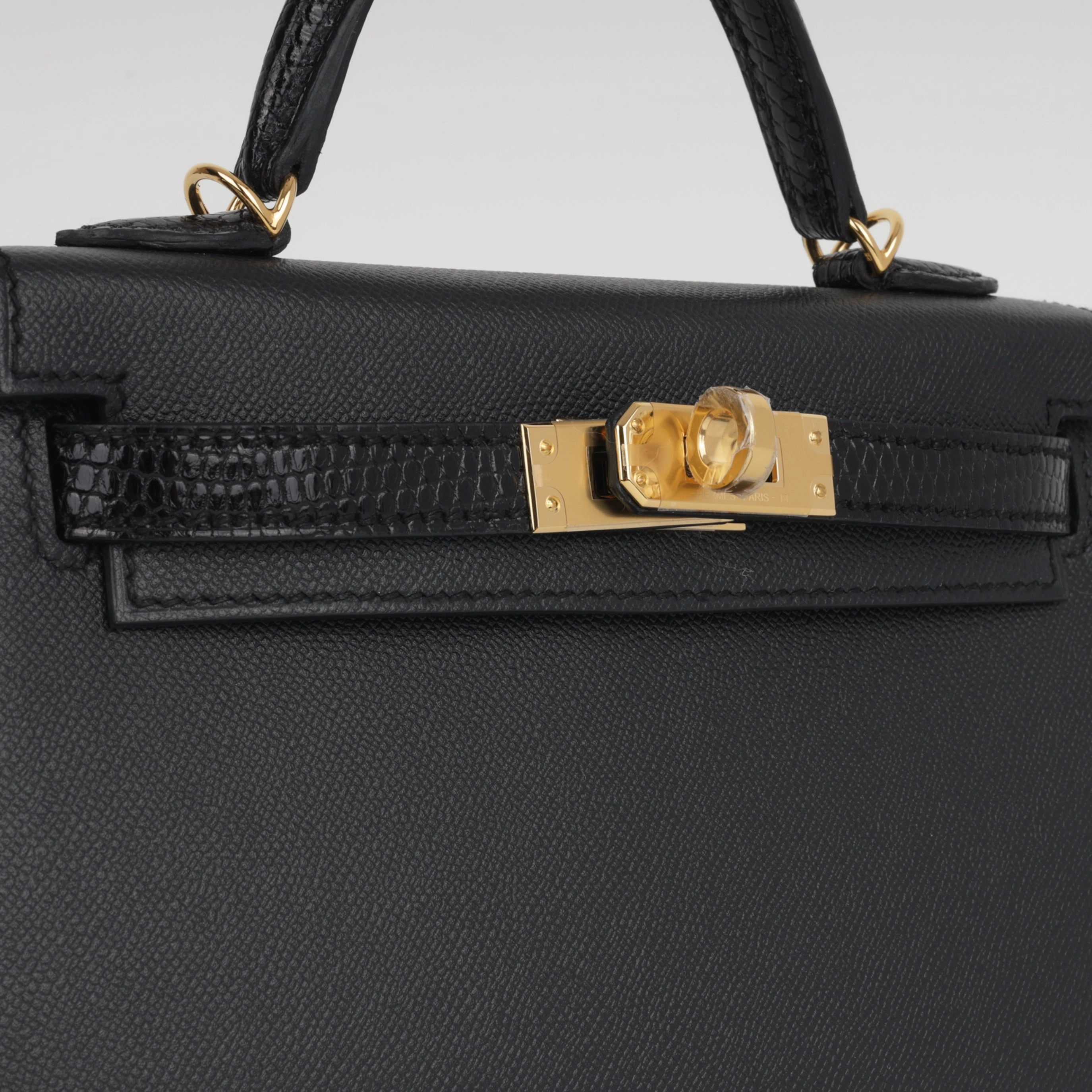 Herms Mini Kelly Touch - Noir Madame / Lizard