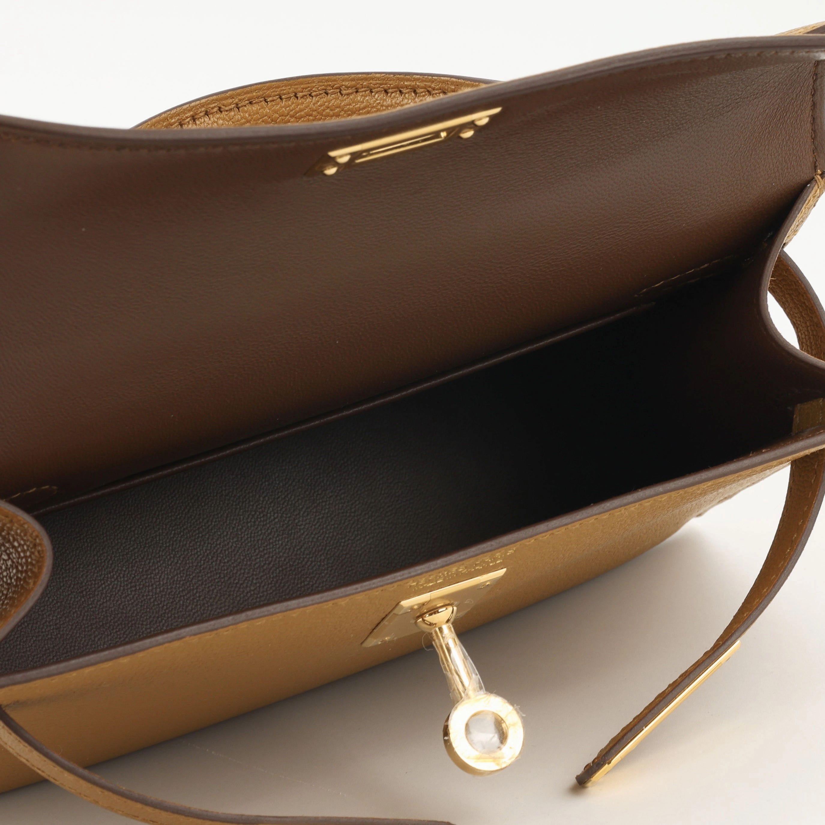 Herms Verso Mini Kelly - Caramel / Cacao