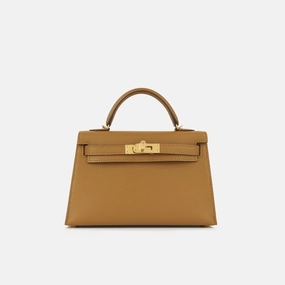 Herms Verso Mini Kelly - Caramel / Cacao