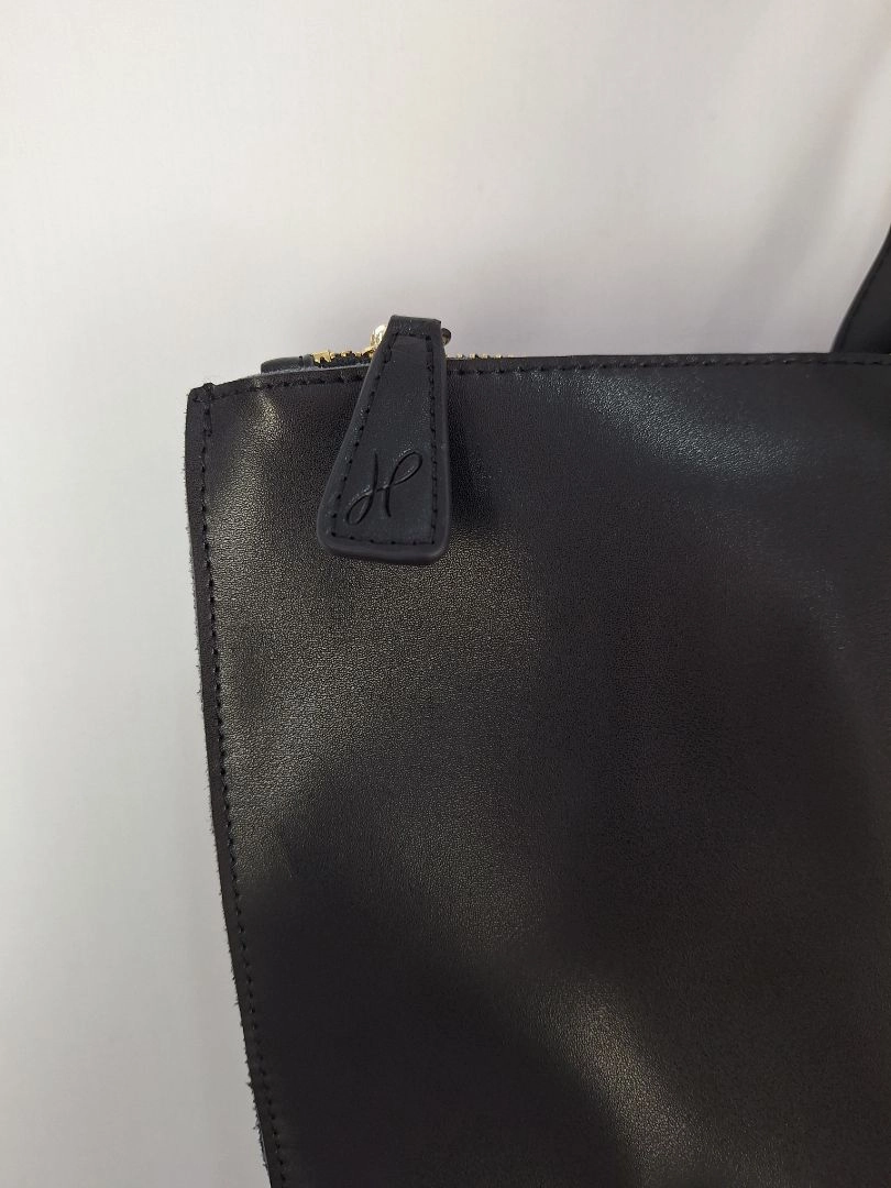 Hoopla Black Gold Zip Tote Bag