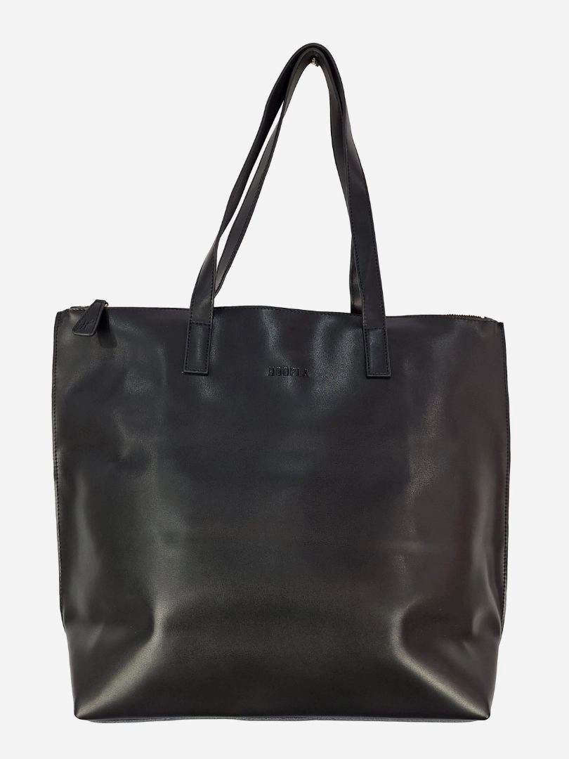 Hoopla Black Gold Zip Tote Bag