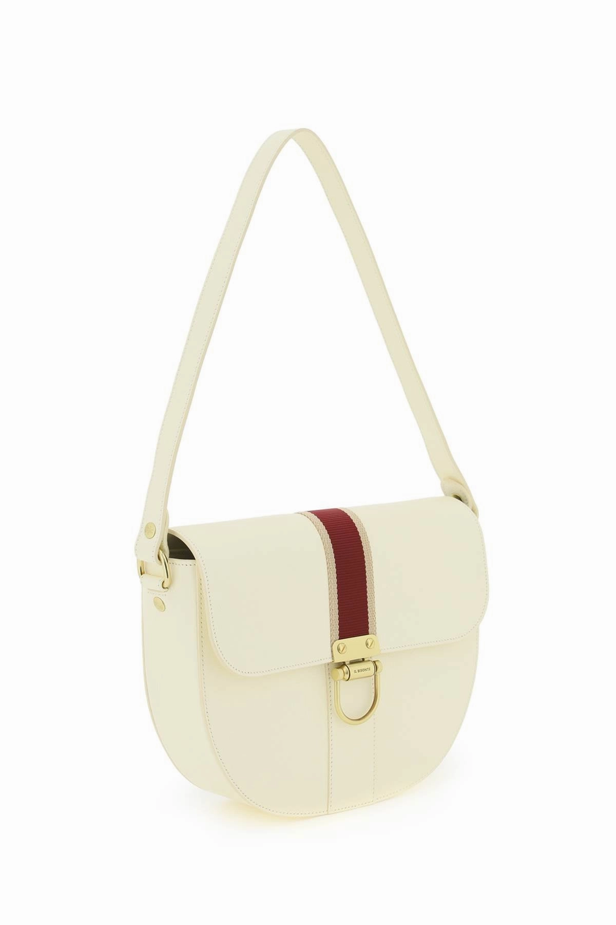 Il bisonte leather shoulder bag with ribbon