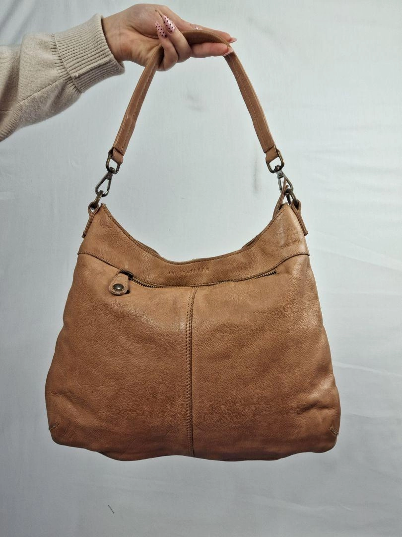 In Leather Dainty Tan Flower Bag
