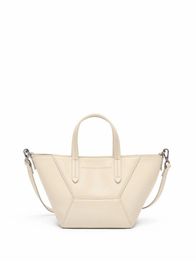 Ivory Geometric Design Bag With Adjustable Strap