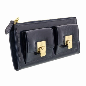 J&C J11-012 BLU Navy Zippered Large Wallet for womens
