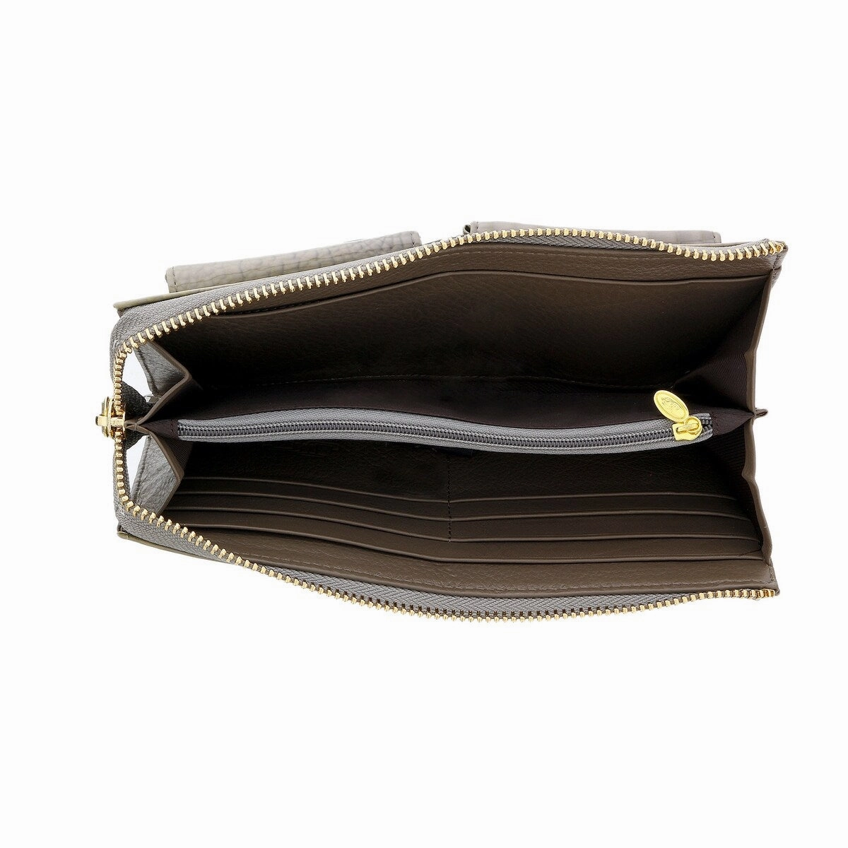 J&C J11-012 GRIGIO Grey Zippered Large Wallet for womens