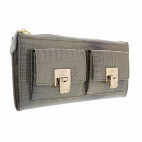 J&C J11-012 GRIGIO Grey Zippered Large Wallet for womens
