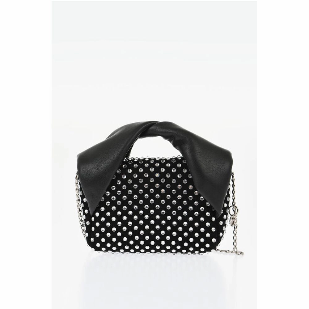 J.W.Anderson Leather NANO TWISTER Mini Bag Embellished with Rhinestones