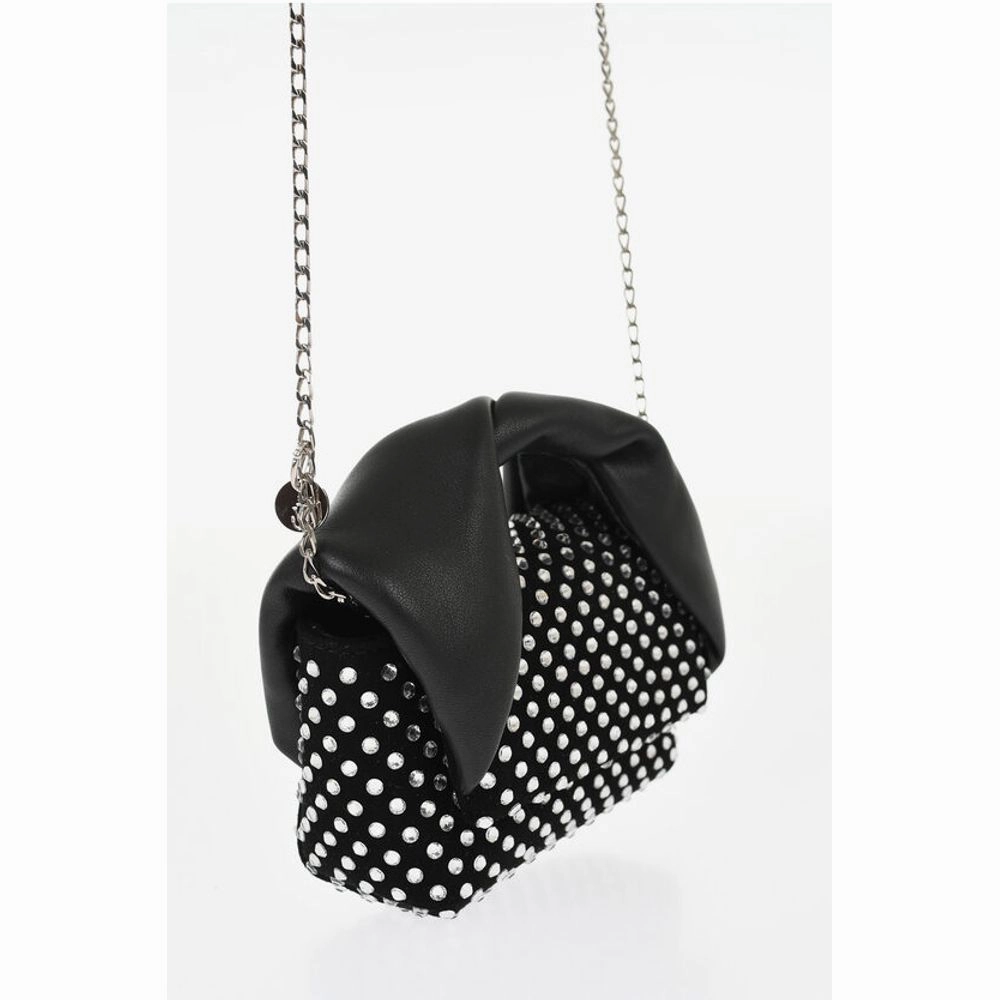 J.W.Anderson Leather NANO TWISTER Mini Bag Embellished with Rhinestones