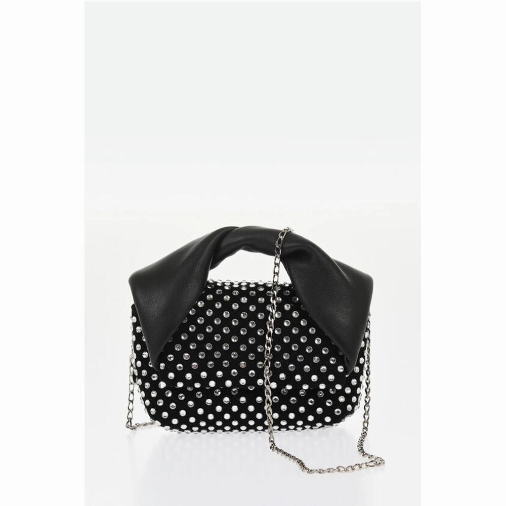 J.W.Anderson Leather NANO TWISTER Mini Bag Embellished with Rhinestones