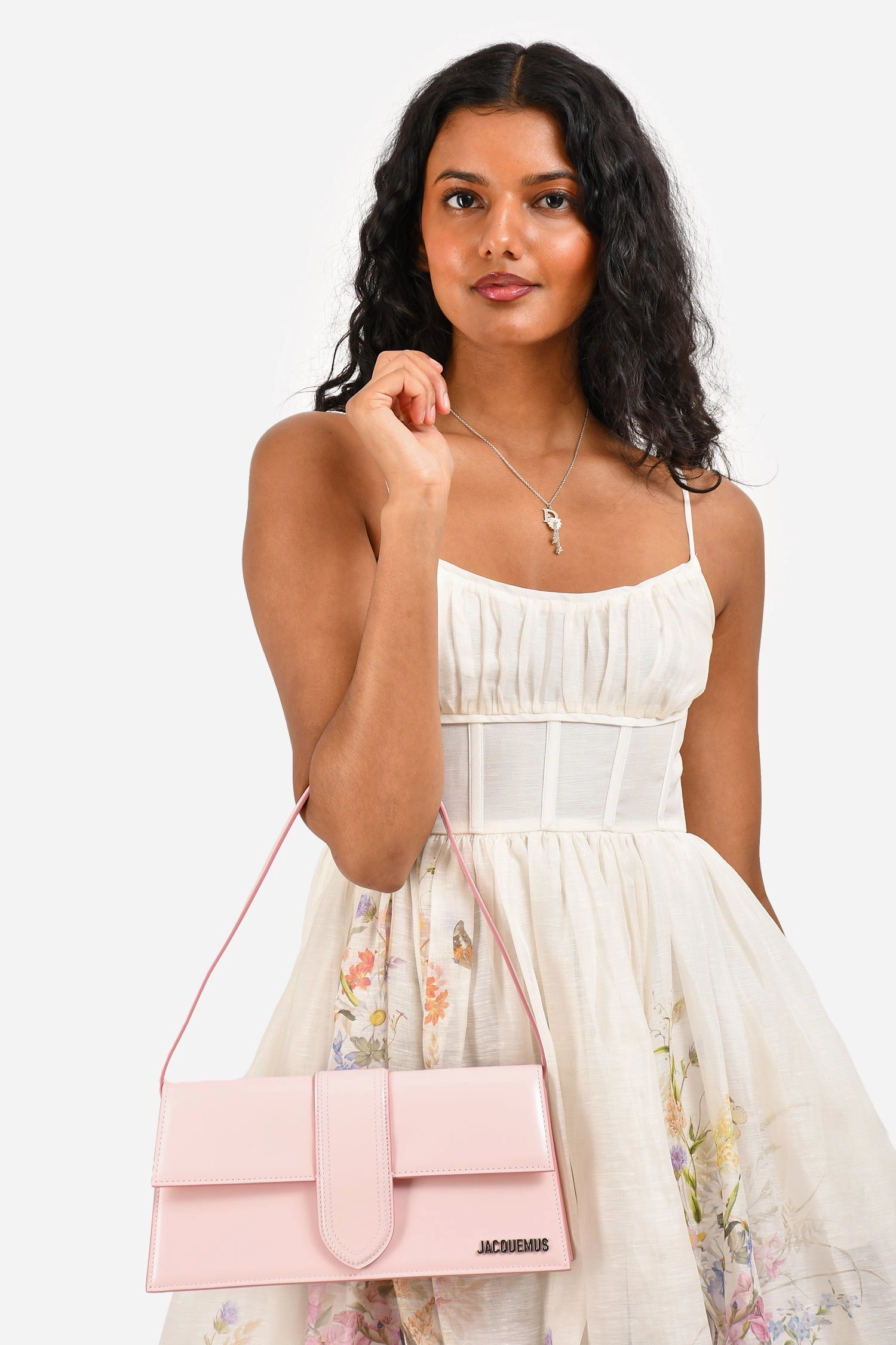 Jacquemus Pale Pink 'Le Bambino Long' Shoulder Bag