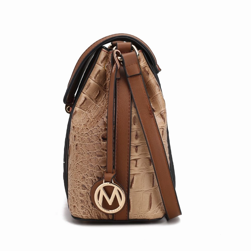 Jamilah Vegan Leather Croco Crossbody Handbag