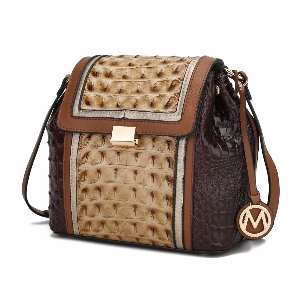 Jamilah Vegan Leather Croco Crossbody Handbag