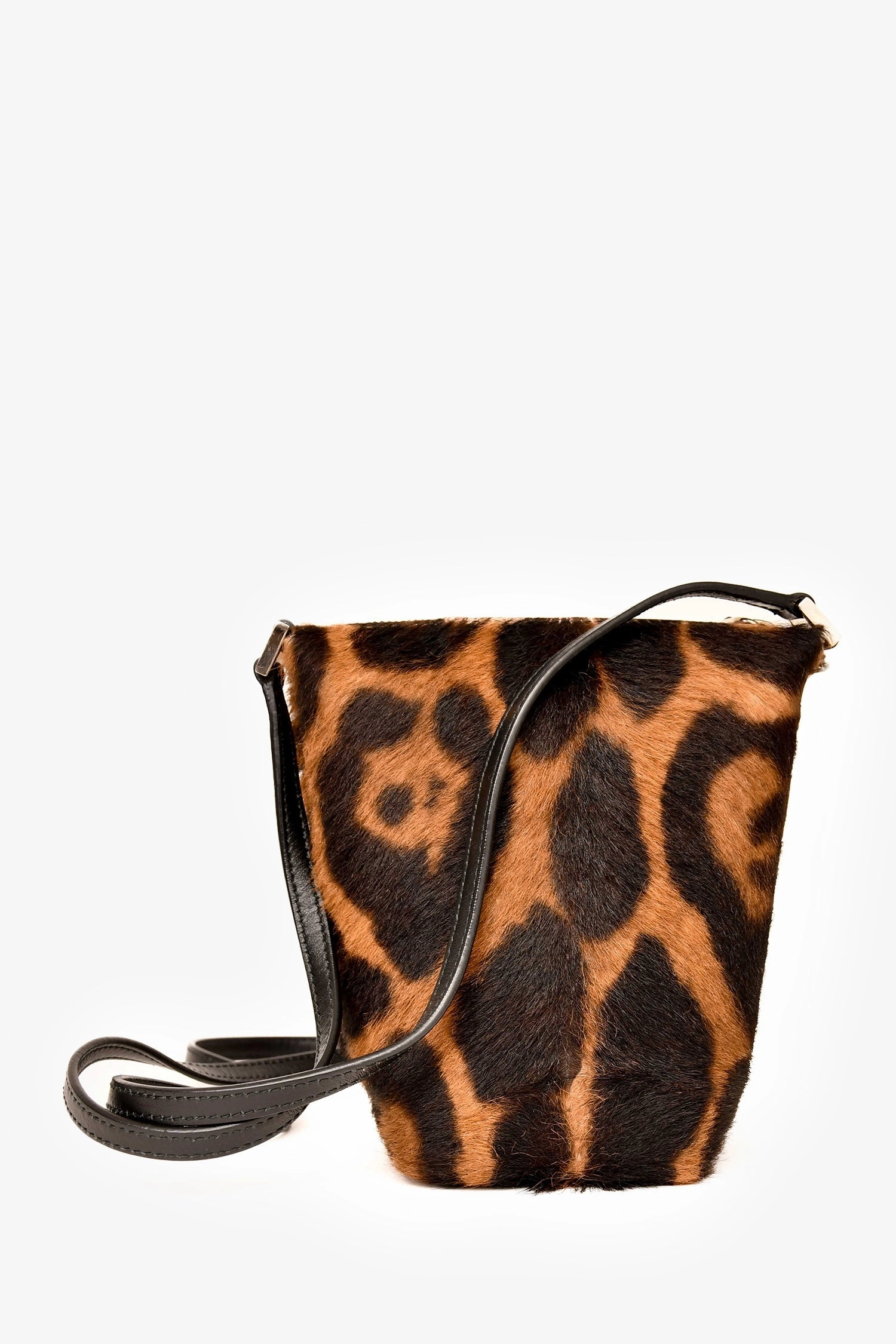 Jil Sander Brown/Black Pomy Hairstyle Calfskin Crossbody Bag