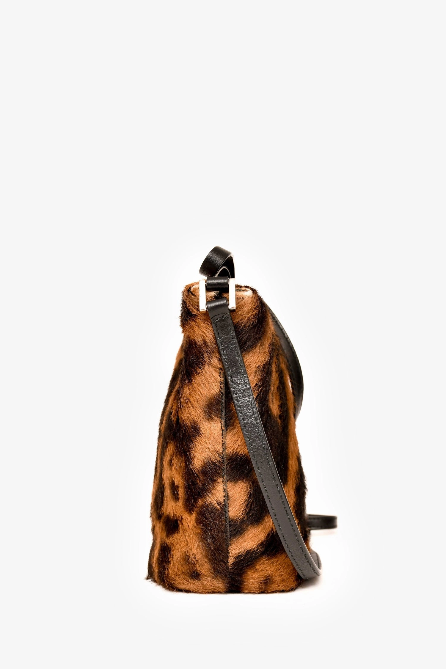 Jil Sander Brown/Black Pomy Hairstyle Calfskin Crossbody Bag