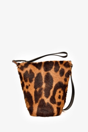 Jil Sander Brown/Black Pomy Hairstyle Calfskin Crossbody Bag