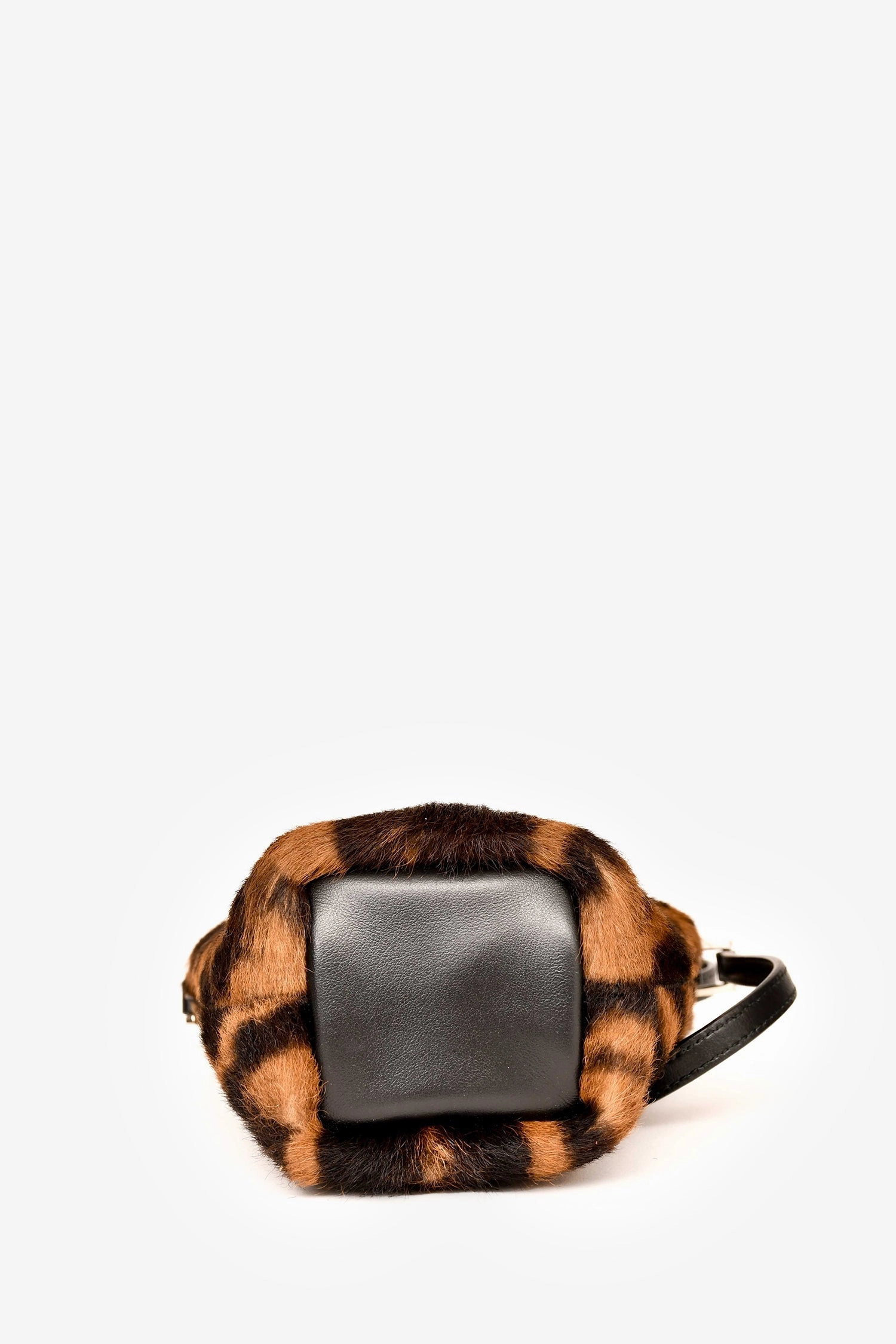 Jil Sander Brown/Black Pomy Hairstyle Calfskin Crossbody Bag