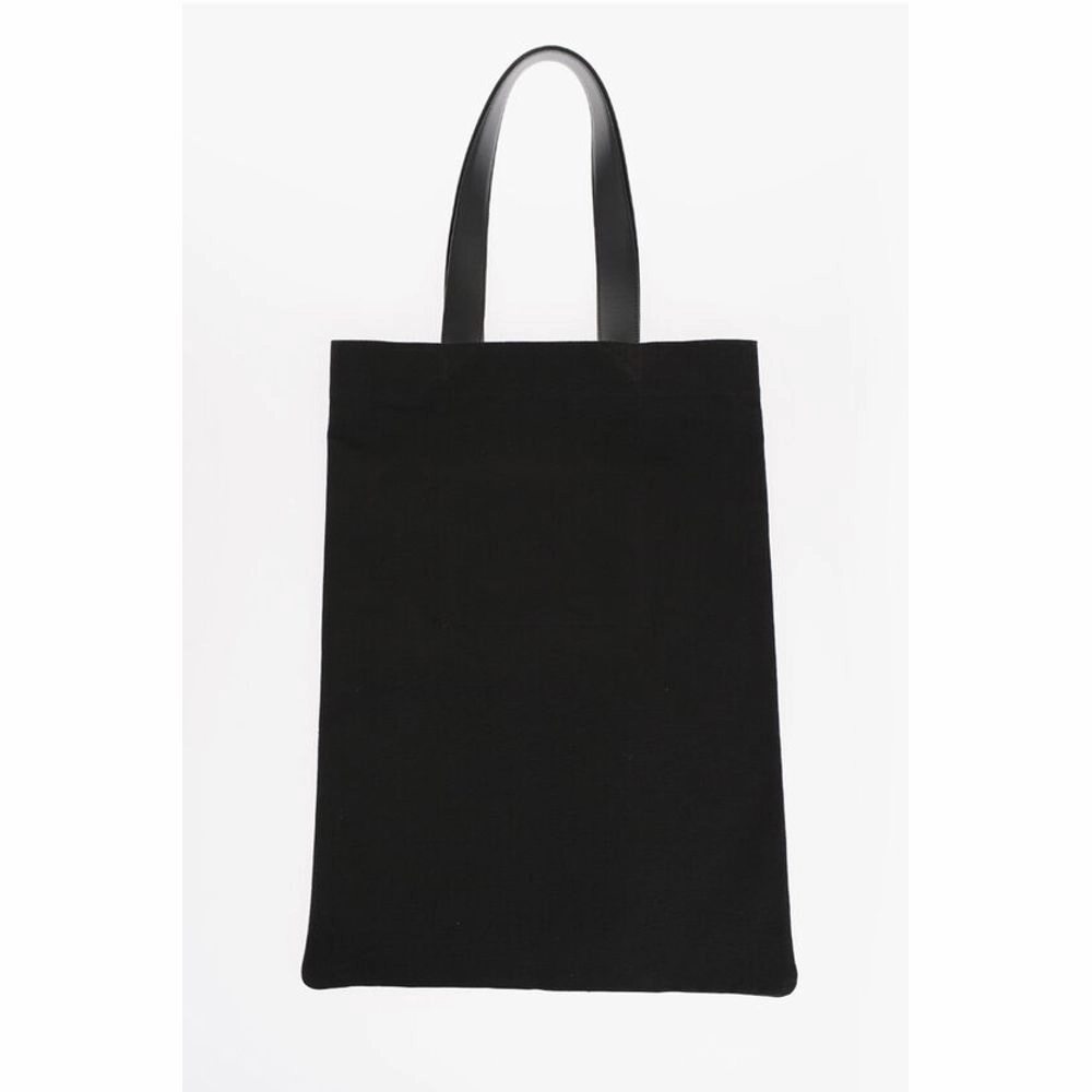 Jil Sander Canvas Shopper Bag with Leather Women's Handles