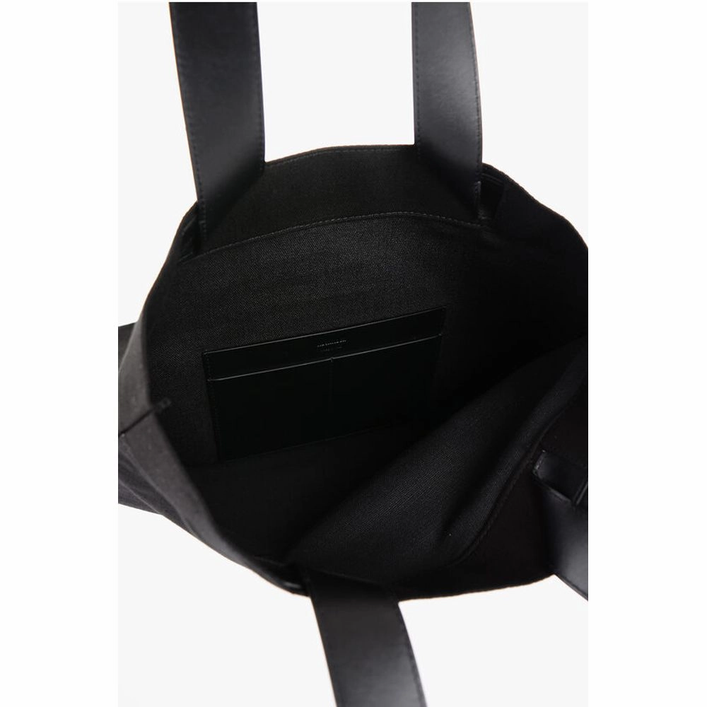 Jil Sander Canvas Shopper Bag with Leather Women's Handles