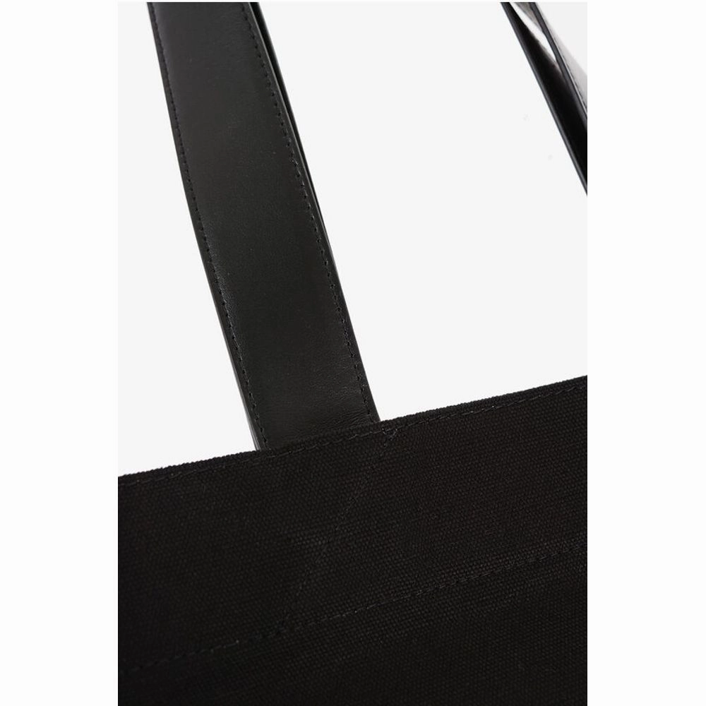 Jil Sander Canvas Shopper Bag with Leather Women's Handles