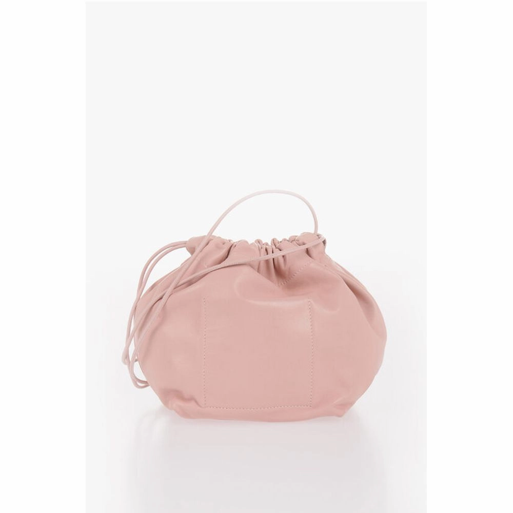 Jil Sander Leather Bucket Bag with Drawstring