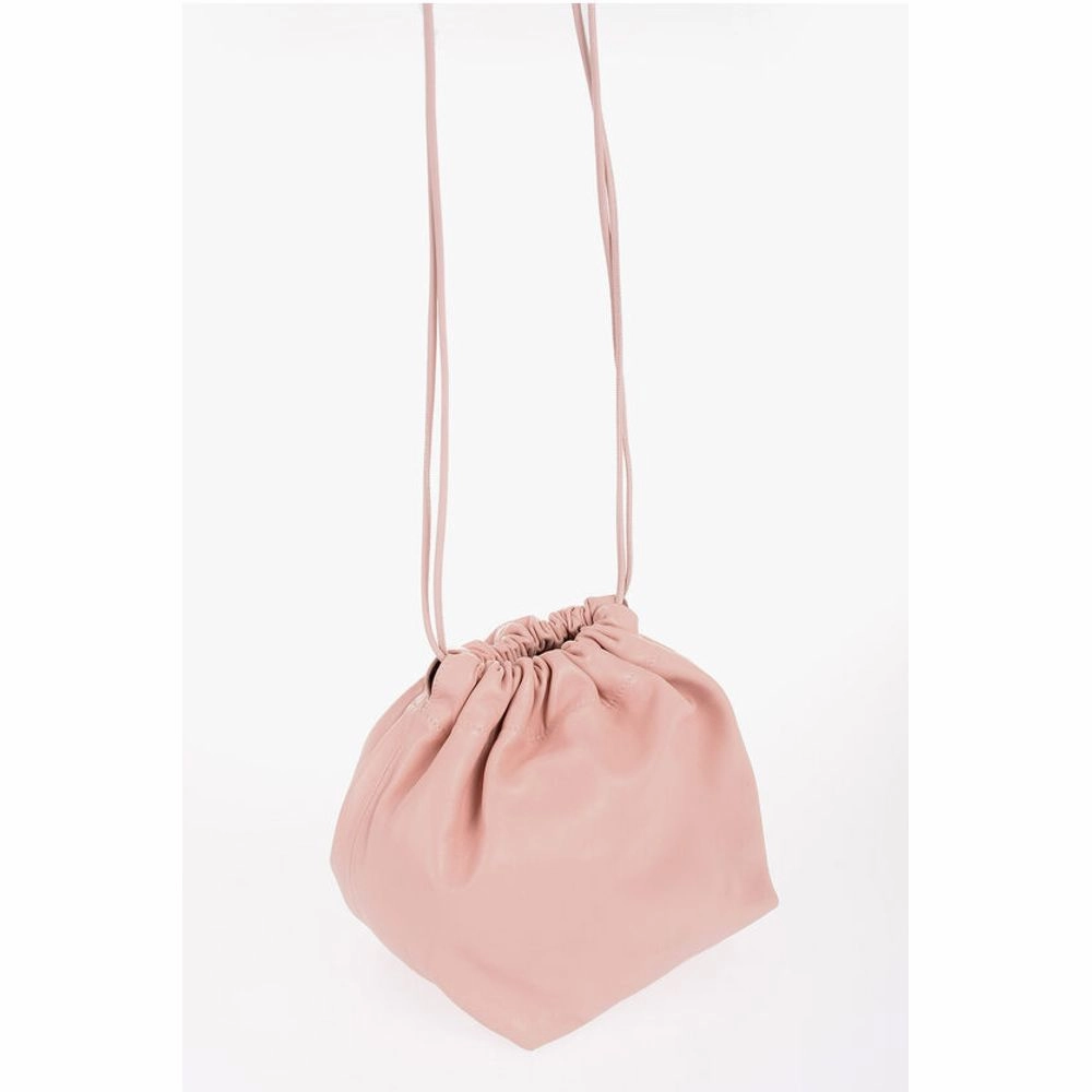 Jil Sander Leather Bucket Bag with Drawstring
