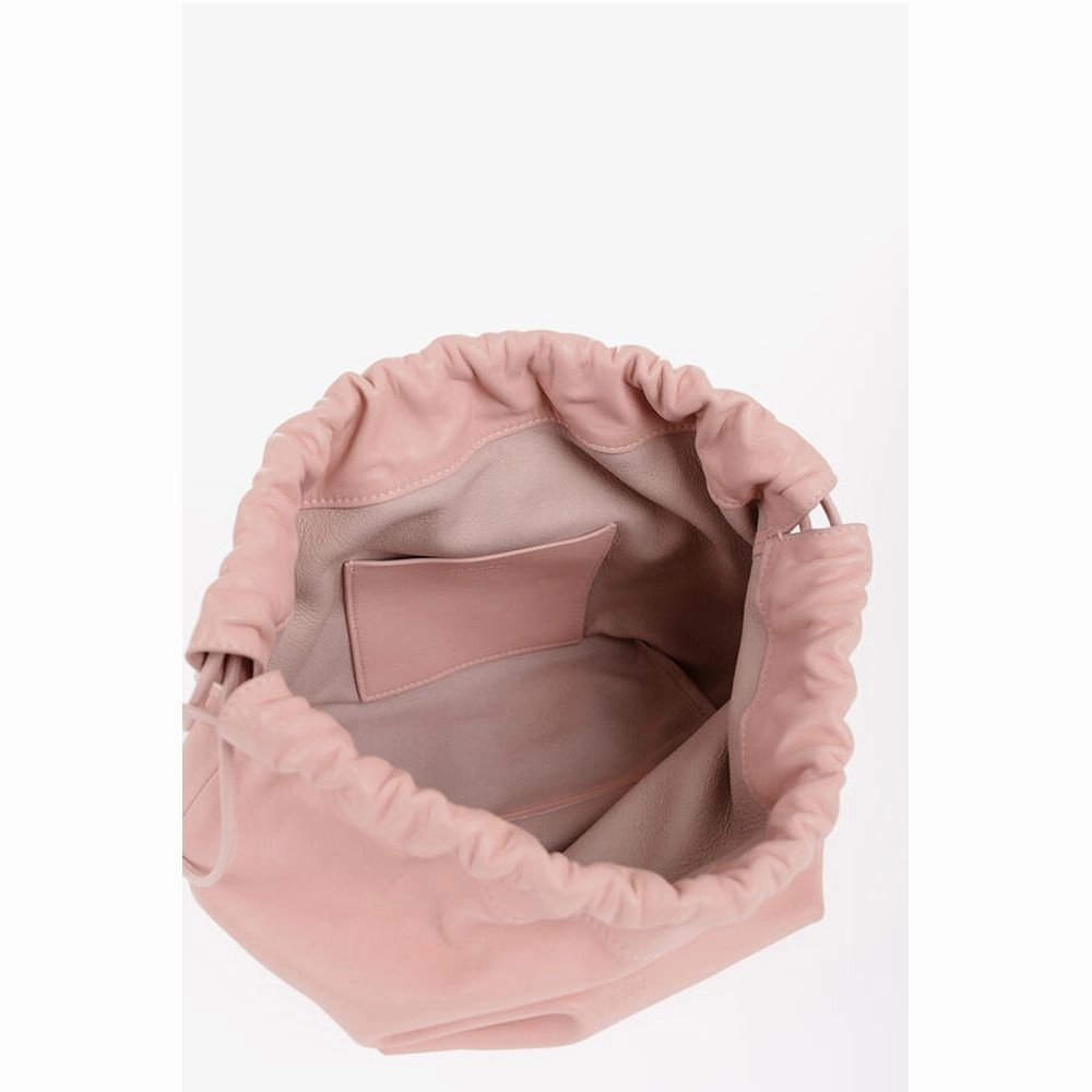 Jil Sander Leather Bucket Bag with Drawstring