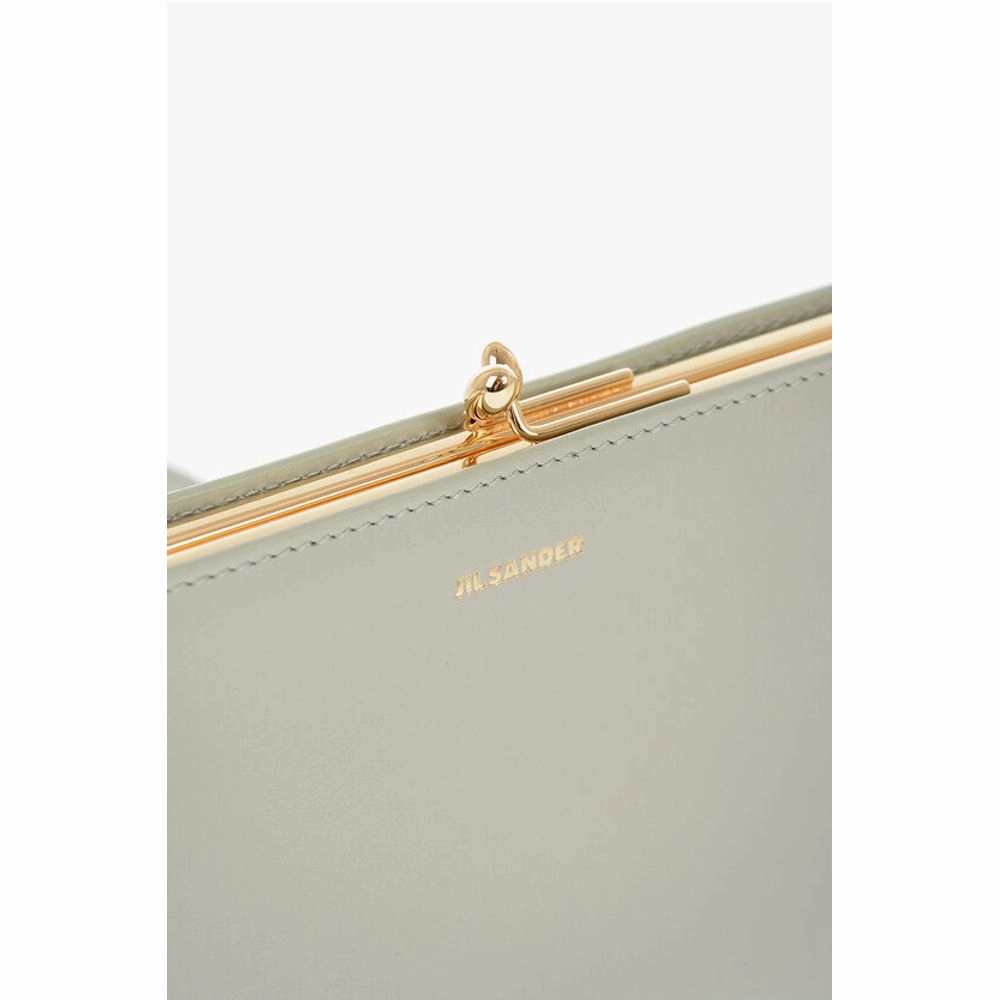 Jil Sander Leather Handbag with Clap Women's Closure