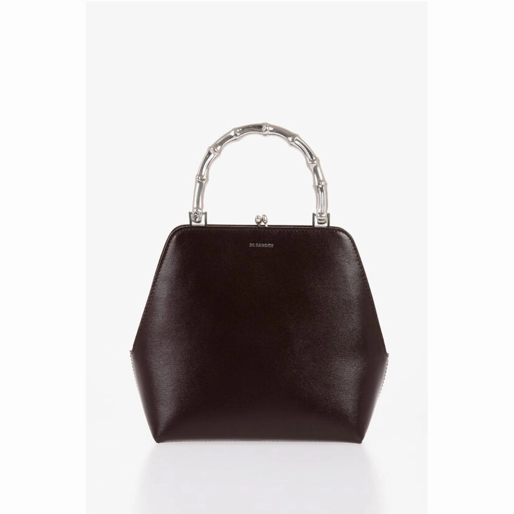Jil Sander Leather Handbag with Clasp Women's Closure