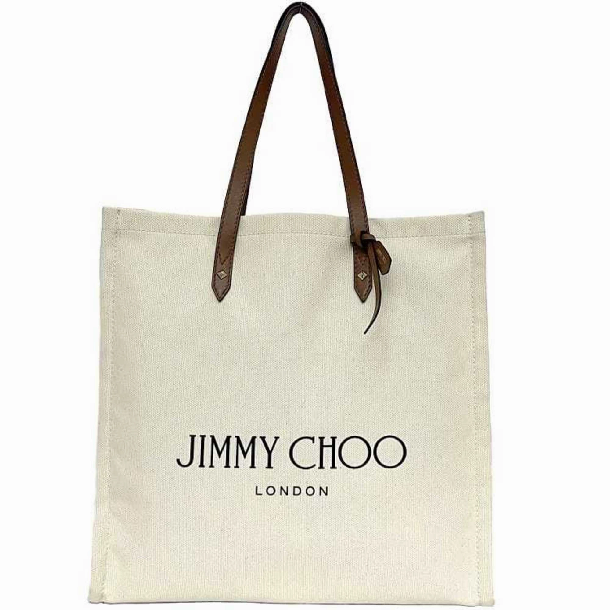 Jimmy Choo   Canvas Leather Tote Bag (Pre-Owned)