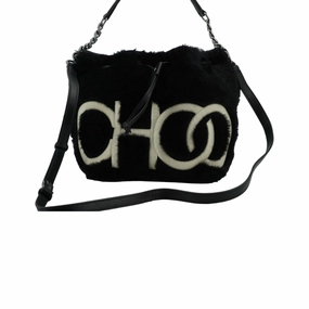 Jimmy Choo Black Leather Top Handle and Shoulder Women's Bag
