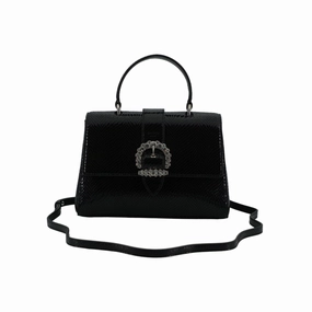 Jimmy Choo Black Leather Top Handle Shoulder Women's Bag