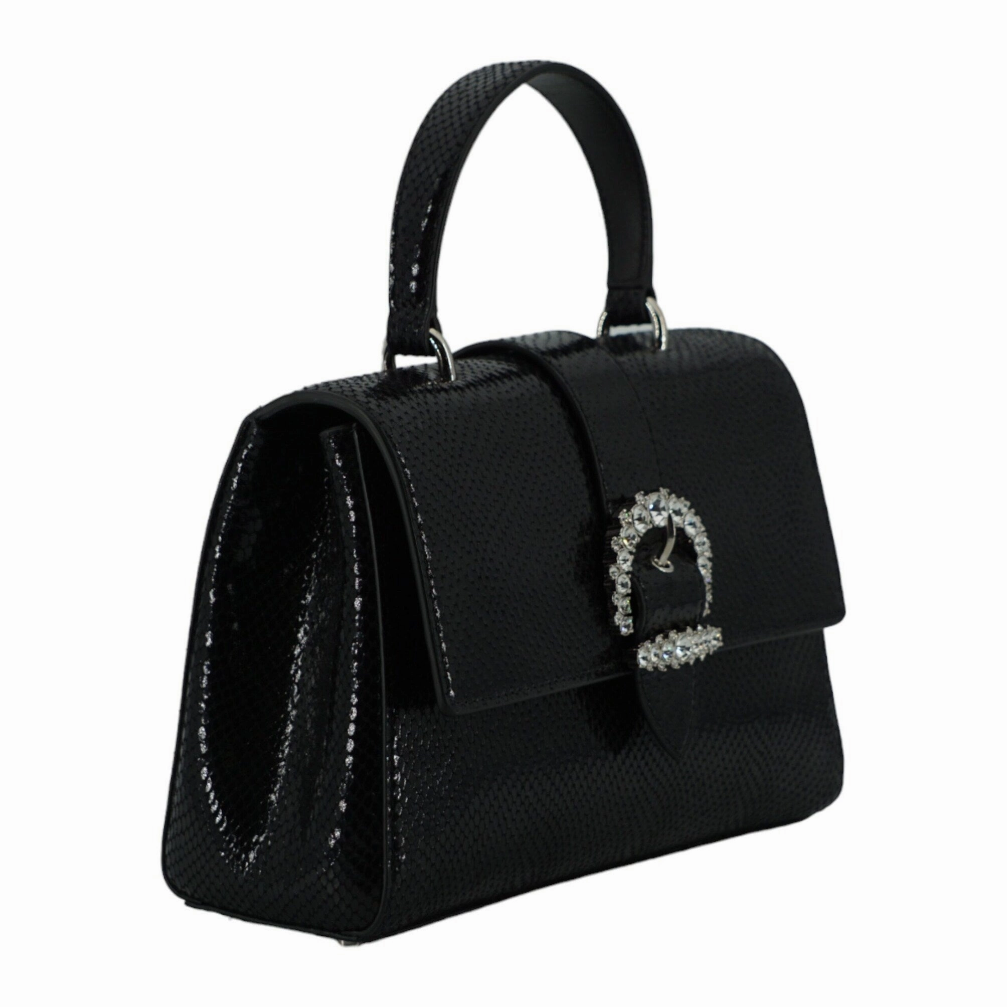 Jimmy Choo Black Leather Top Handle Shoulder Women's Bag