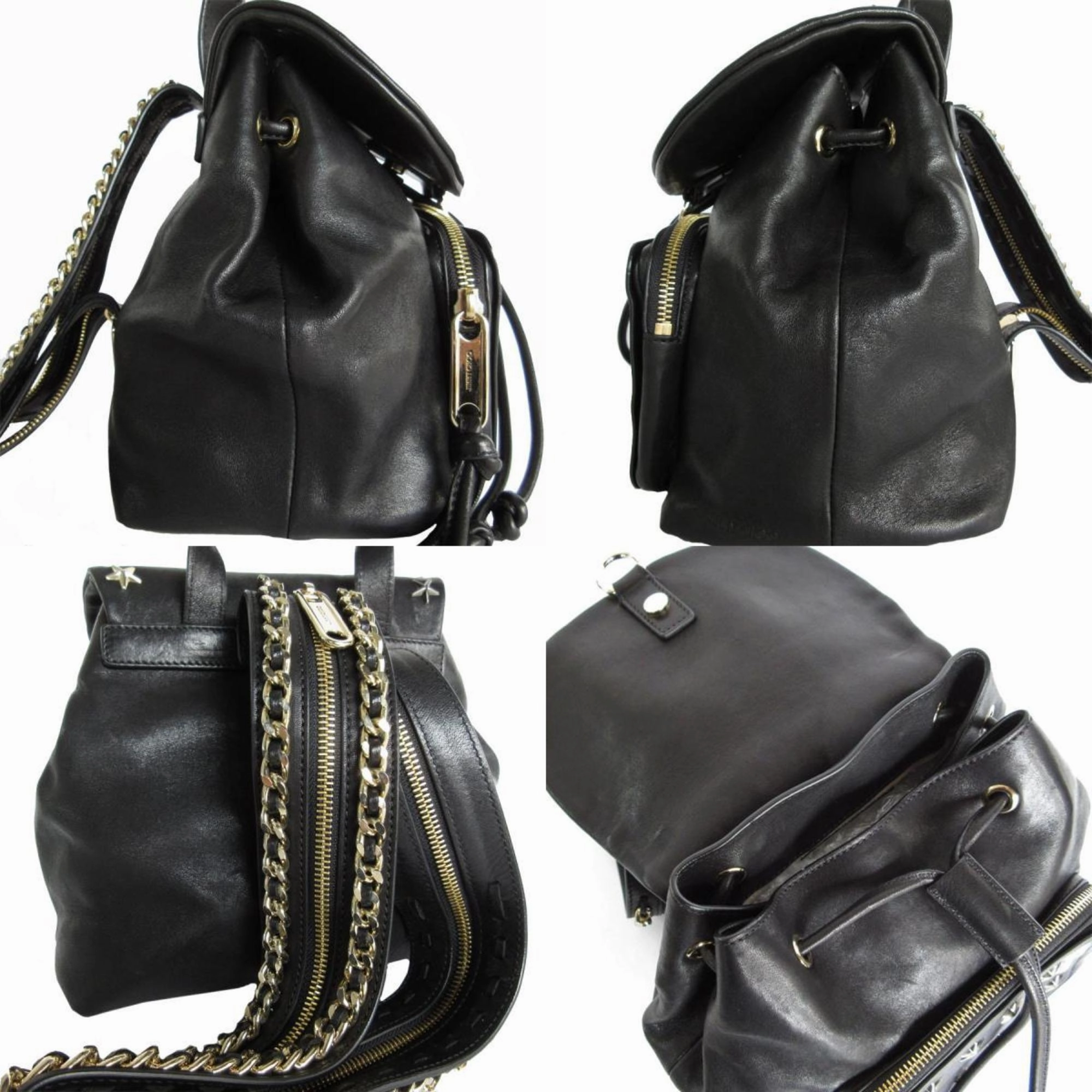 Jimmy Choo  Leather Canvas Backpack (Pre-Owned)