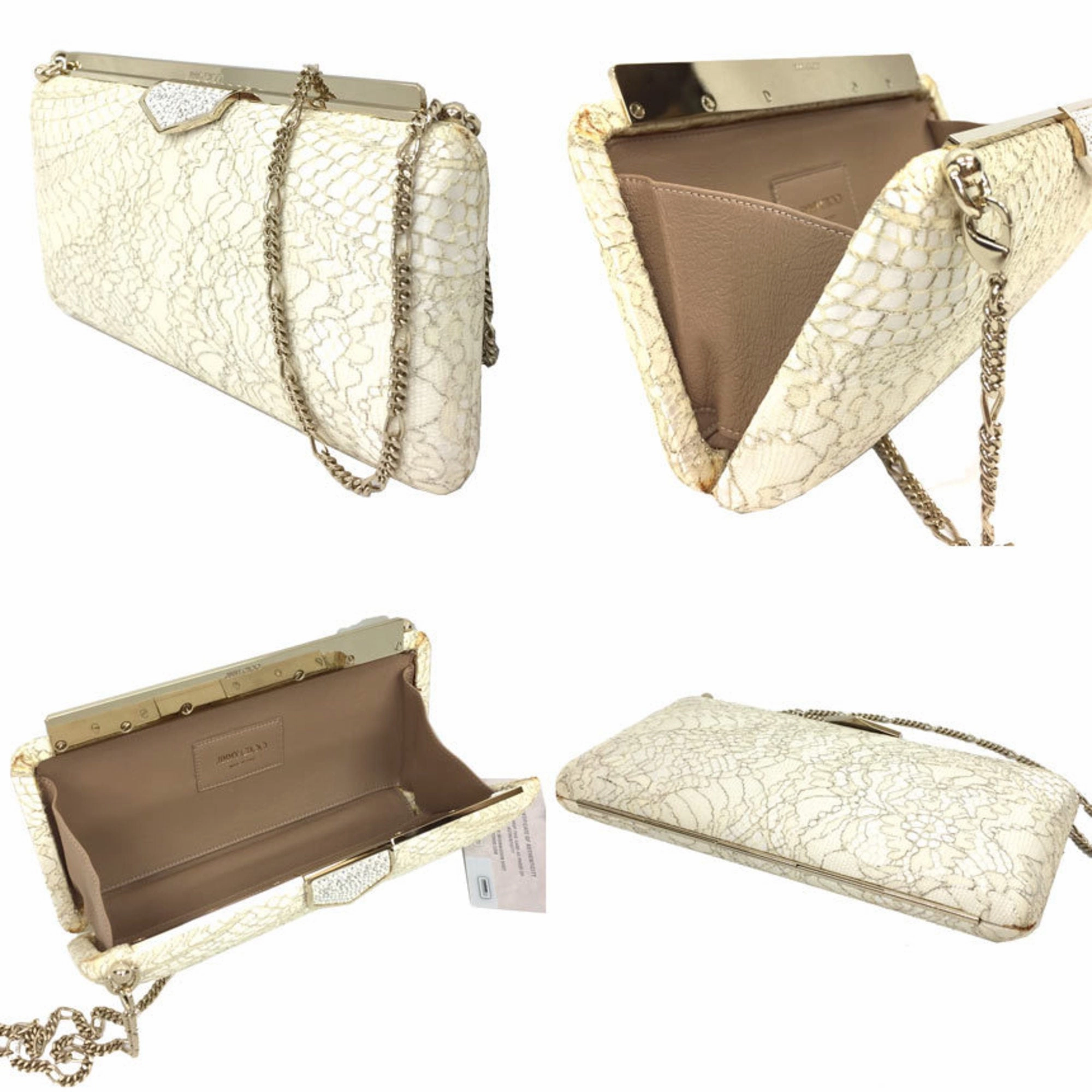 Jimmy Choo  Leather Clutch Bag Handbag (Pre-Owned)