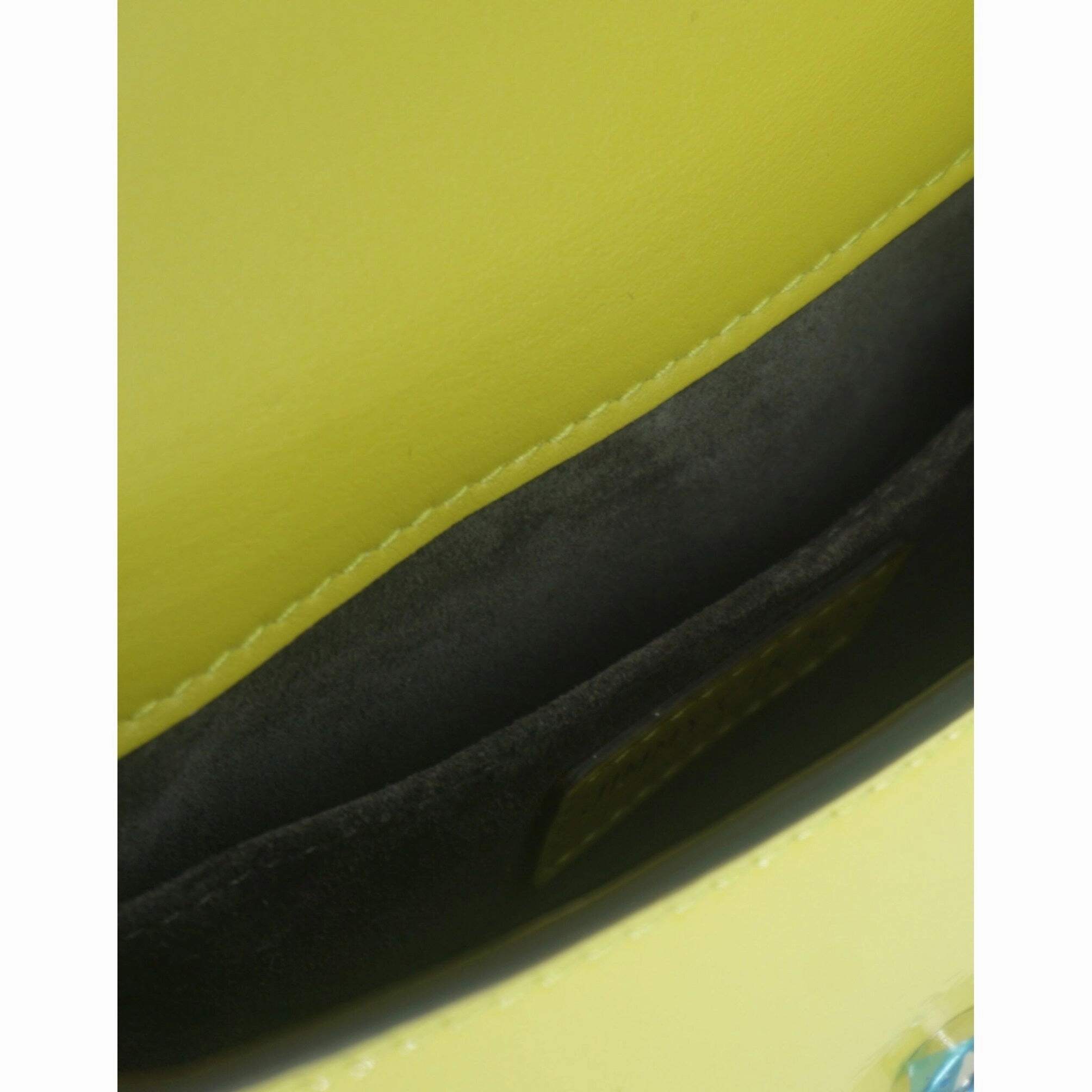 Jimmy Choo Lime Yellow Leather Small Shoulder Women's Bag