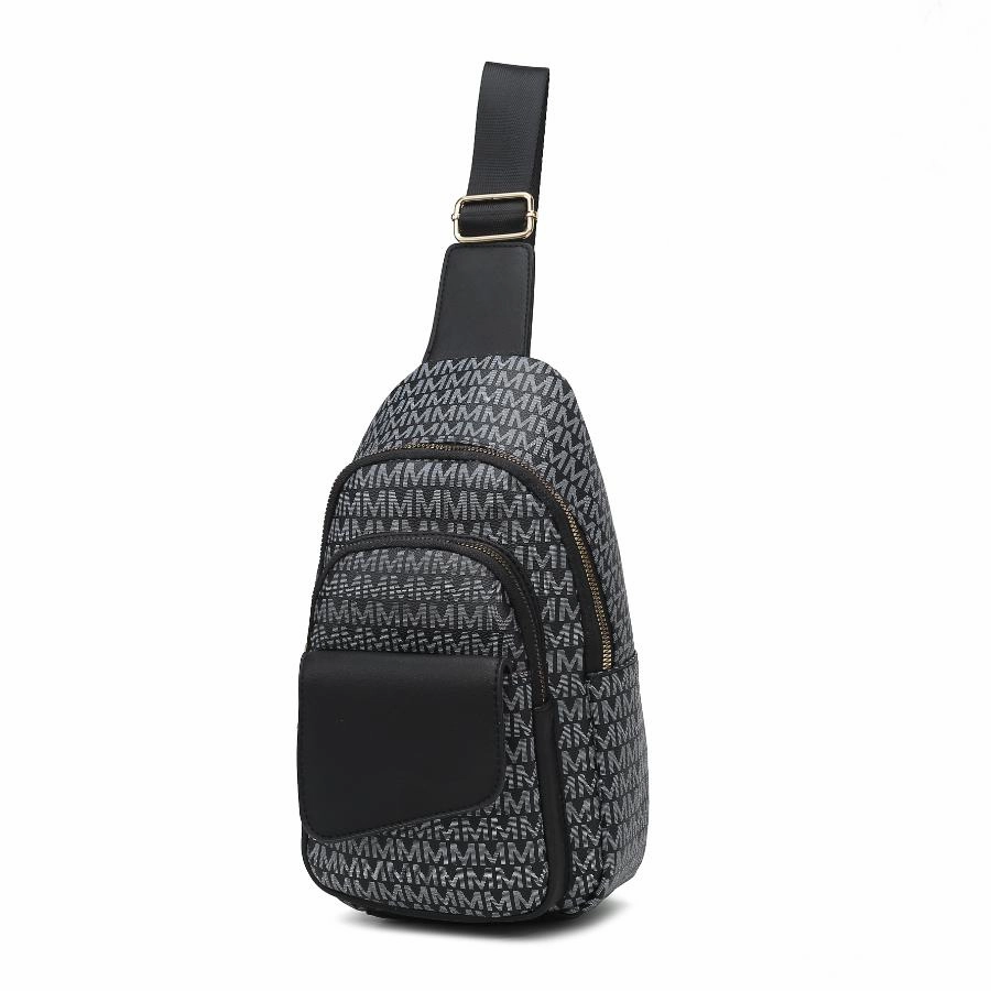 Kace M logo Printed Vegan Leather Womens Sling Bag
