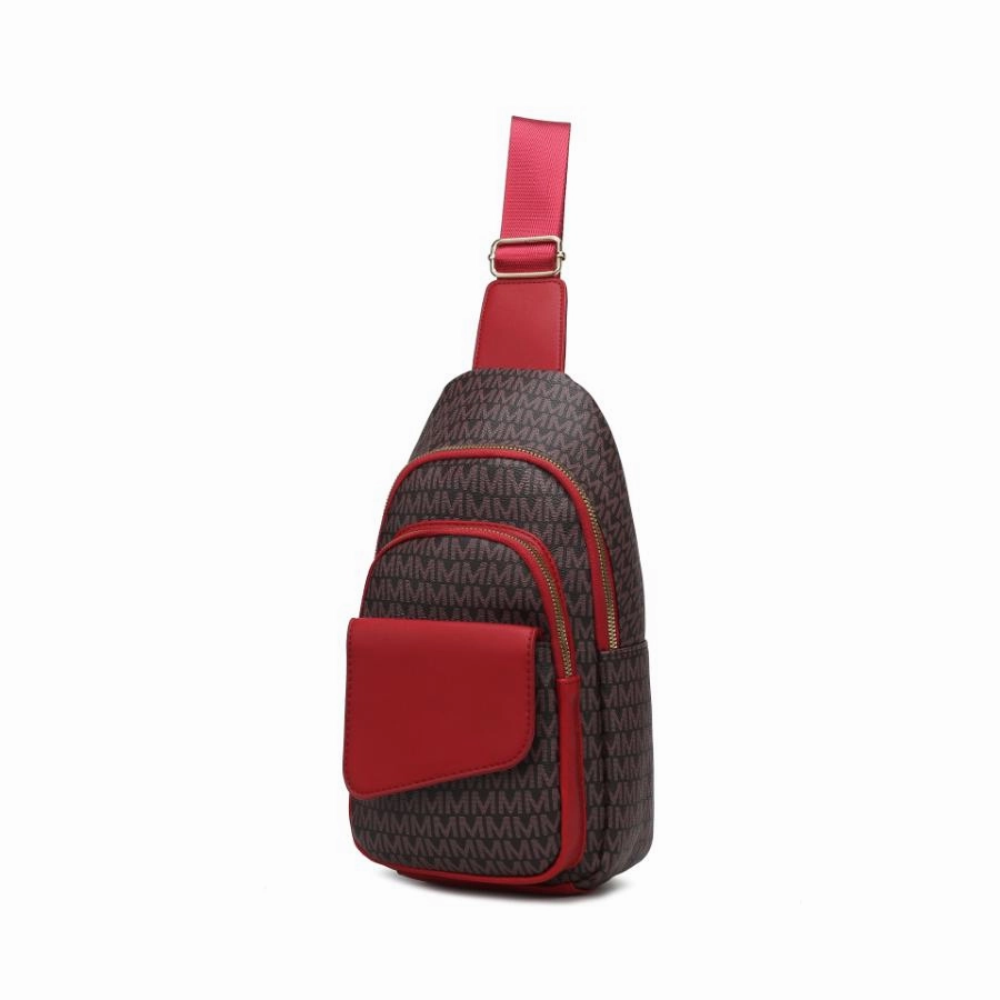 Kace M logo Printed Vegan Leather Womens Sling Bag