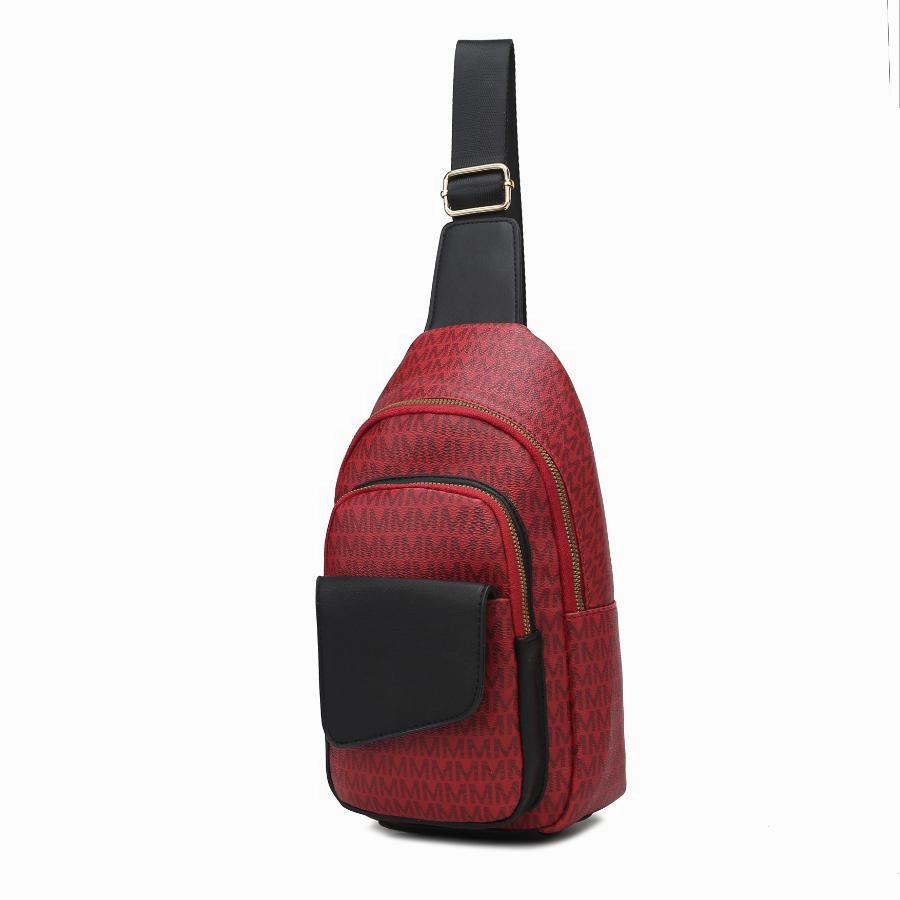 Kace M logo Printed Vegan Leather Womens Sling Bag