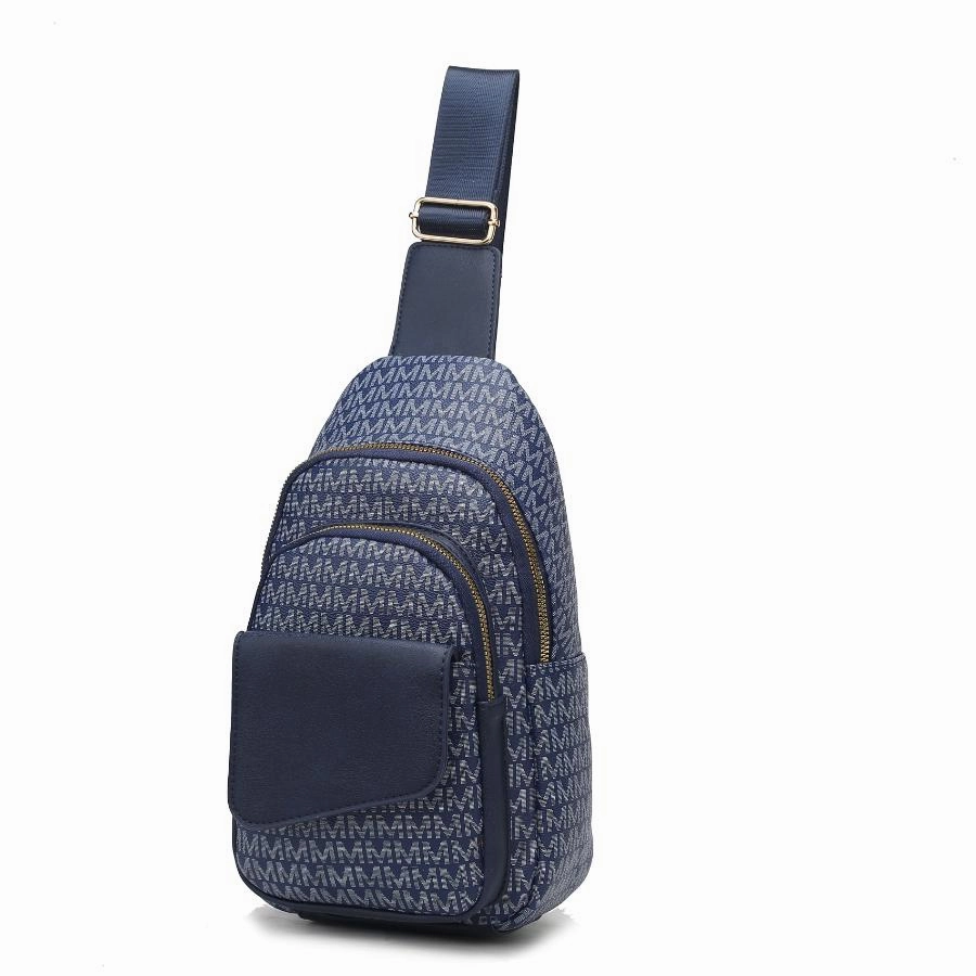 Kace M logo Printed Vegan Leather Womens Sling Bag