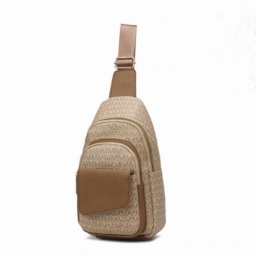 Kace M logo Printed Vegan Leather Womens Sling Bag