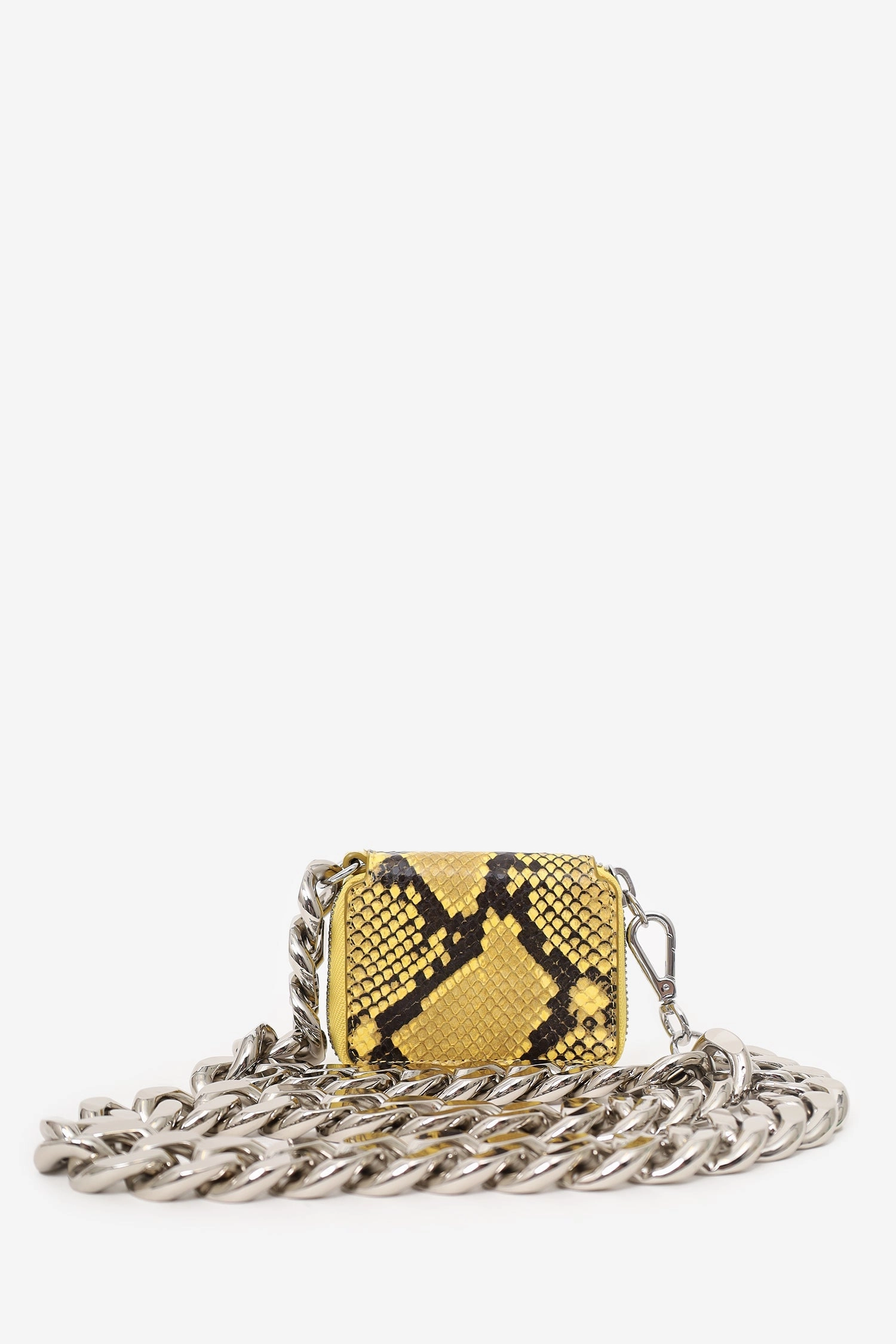 Kara Yellow Python Embossed Wallet Chain Crossbody Bag