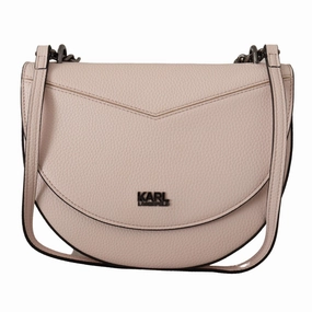 Karl Lagerfeld Elegant Mauve Light Pink Leather Shoulder Women's Bag