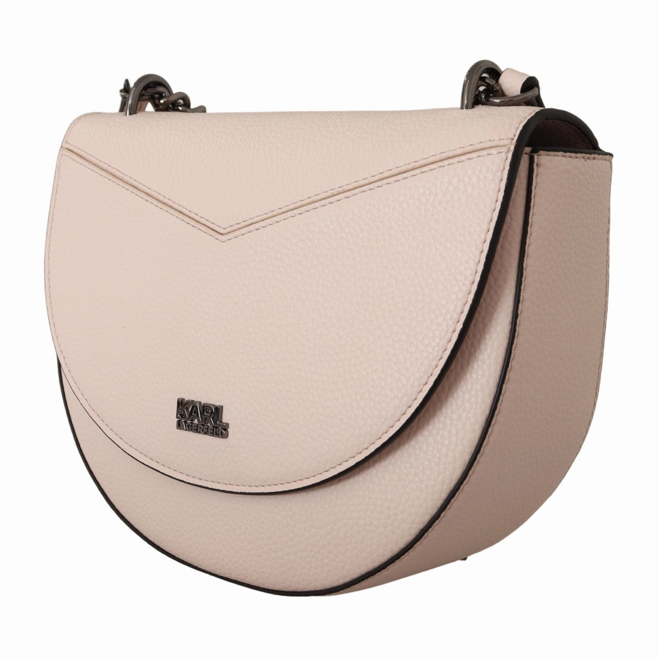 Karl Lagerfeld Elegant Mauve Light Pink Leather Shoulder Women's Bag