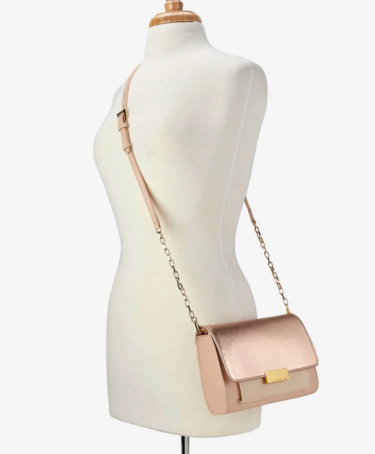 Kate Crossbody Bag In Metallic Rose