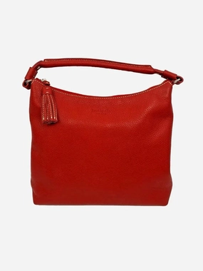 Kate Spade Crimson Pebble Leather Feature Stitch Handbag