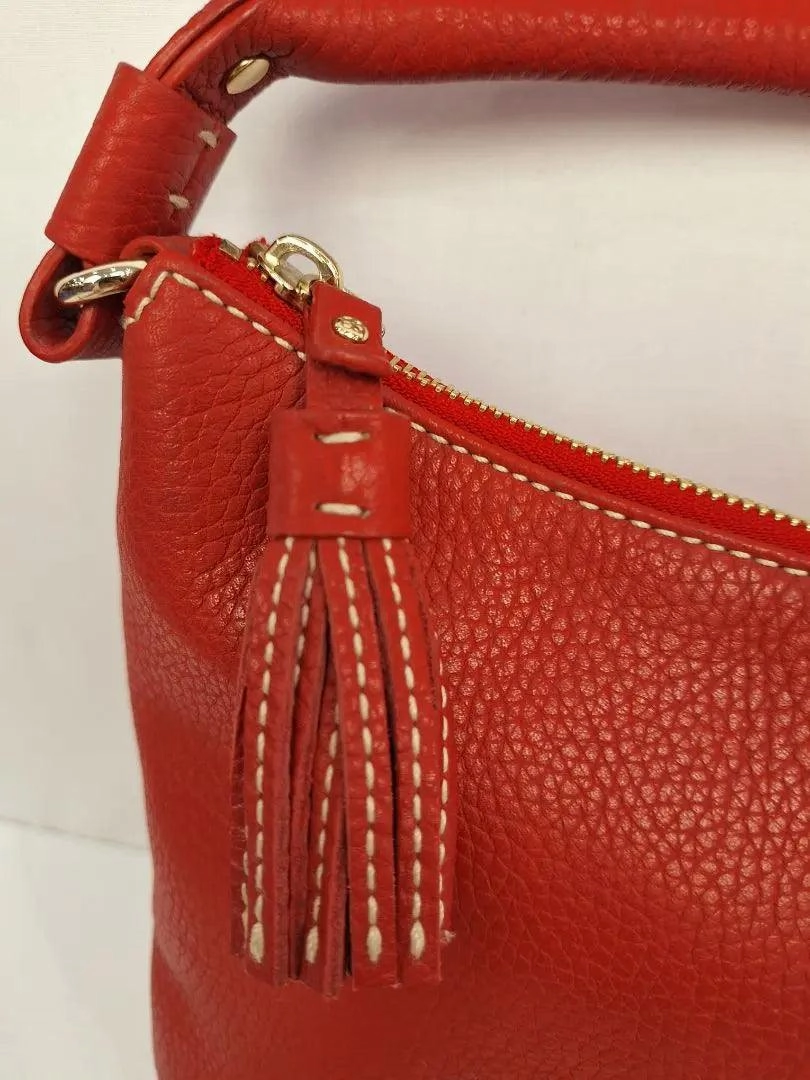 Kate Spade Crimson Pebble Leather Feature Stitch Handbag