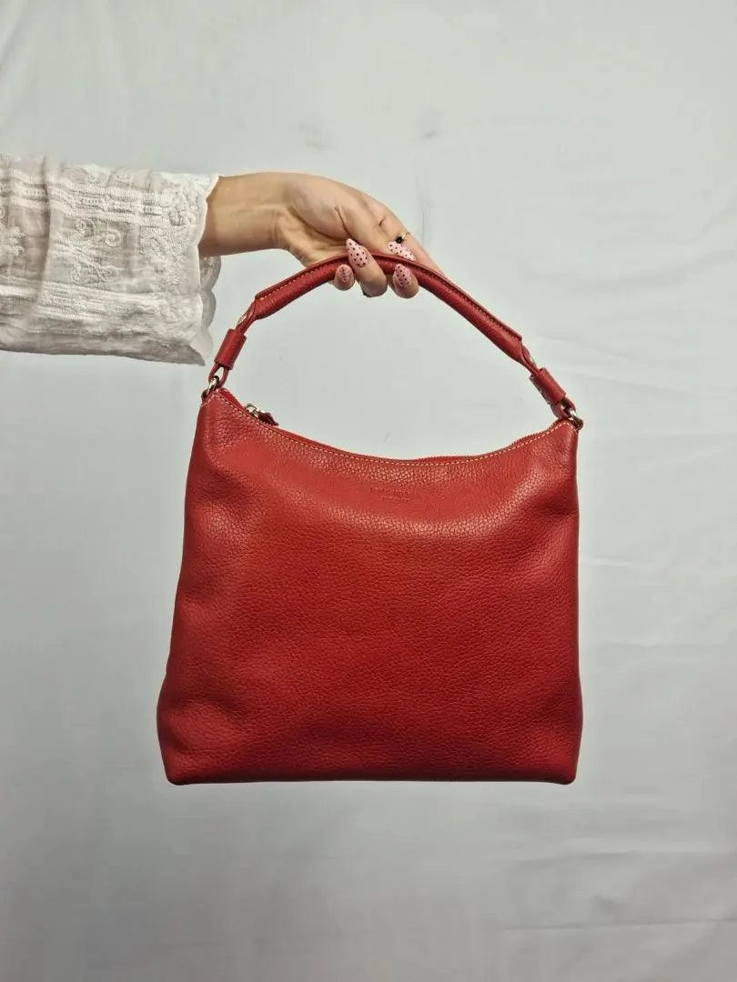 Kate Spade Crimson Pebble Leather Feature Stitch Handbag