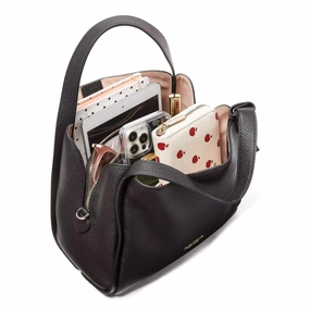 Kate Spade New York Knott Pebbled Leather Medium Crossbody Tote Black