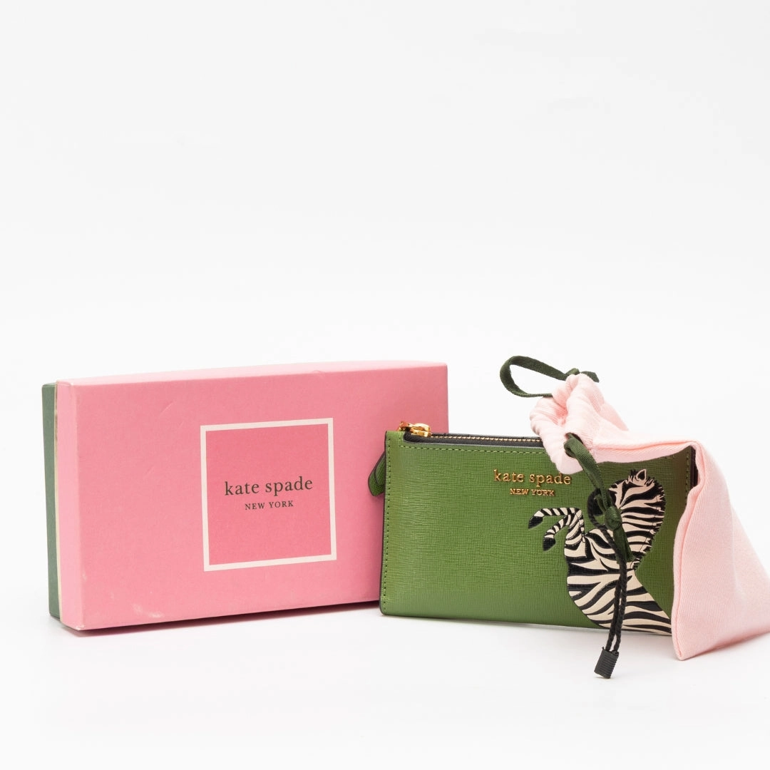Kate Spade Ziggy Zebra Embellished Small Slim Bifold Wallet